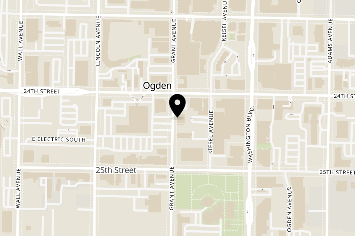 Map showing the location of Bangkok Garden Asian Cuisine on 2426 Grant Ave in Ogden